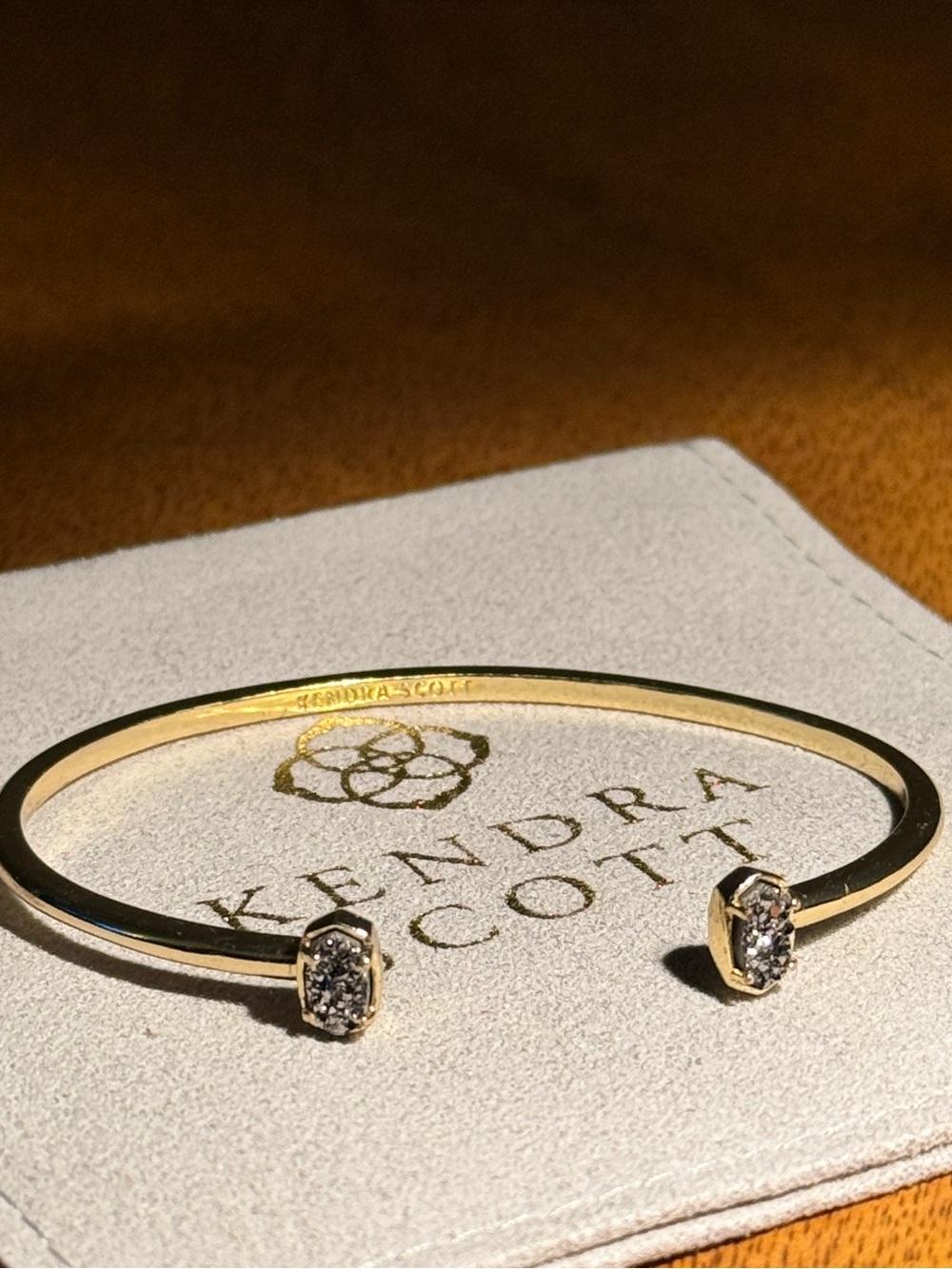 Kendra Scott Emilie Gold Platinum Drusy Cuff Bracelet with